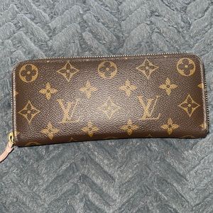 Louis wallet brown and pink no rips or tears like new !
